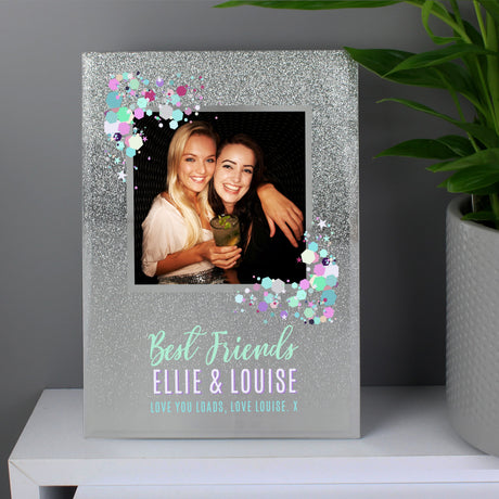 Personalised Festival Style 4x4 Glitter Glass Photo Frame: 1 - Photo Frames By Gift Moments