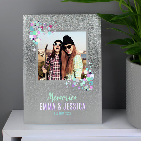 Personalised Festival Style 4x4 Glitter Glass Photo Frame: 3 - Photo Frames By Gift Moments
