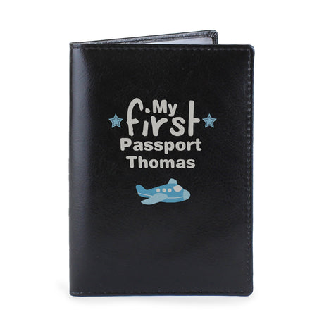 Personalised My First Black Passport Holder: 2 - Passport Holders By Gift Moments