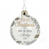 Personalised First Christmas As... Glass Bauble: 4 - Christmas Baubles By Gift Moments