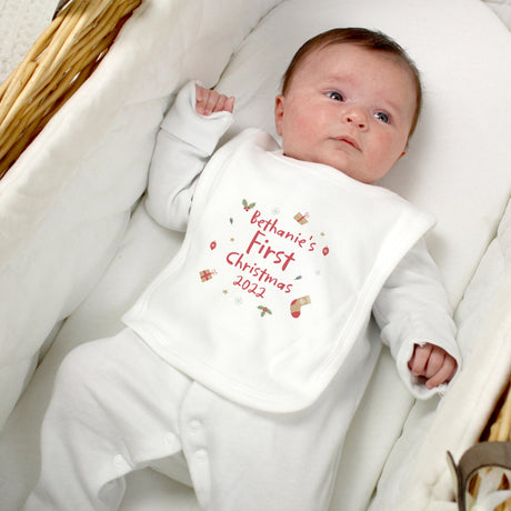 Personalised First Christmas Bib: 2 - Baby Clothing By Gift Moments