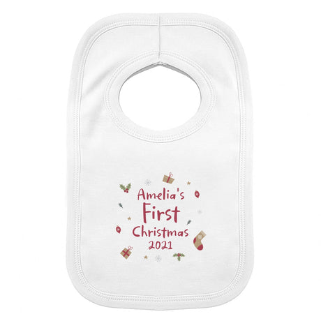 Personalised First Christmas Bib: 4 - Baby Clothing By Gift Moments