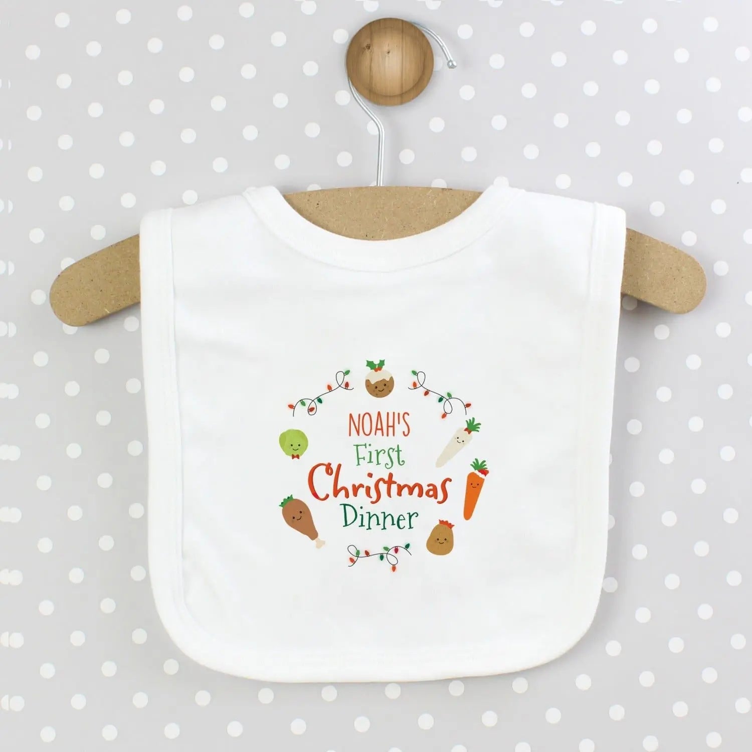 Personalised ’First Christmas Dinner’ Bib - Shop Baby Clothing At Gift Moments - 1