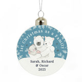 Personalised First Christmas as a Family Glass Bauble: 4 - Christmas Baubles By Gift Moments