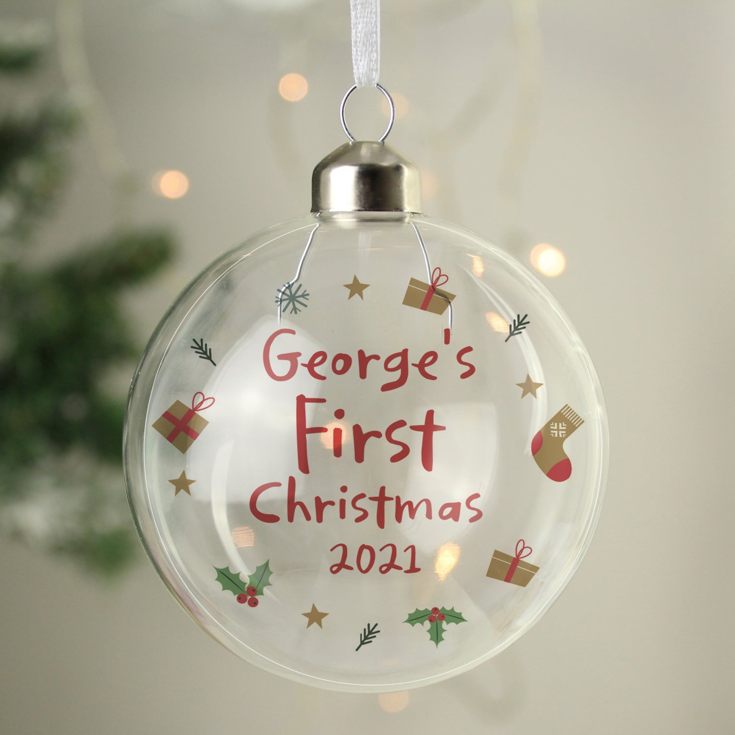 Personalised First Christmas Glass Bauble - Shop Christmas Baubles At Gift Moments - 2