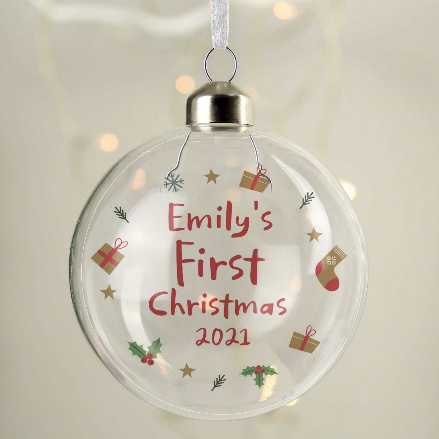 Personalised First Christmas Glass Bauble - Shop Christmas Baubles At Gift Moments - 1