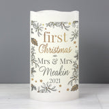 Personalised First Christmas LED Candle: 3 - LED Lighting By Gift Moments