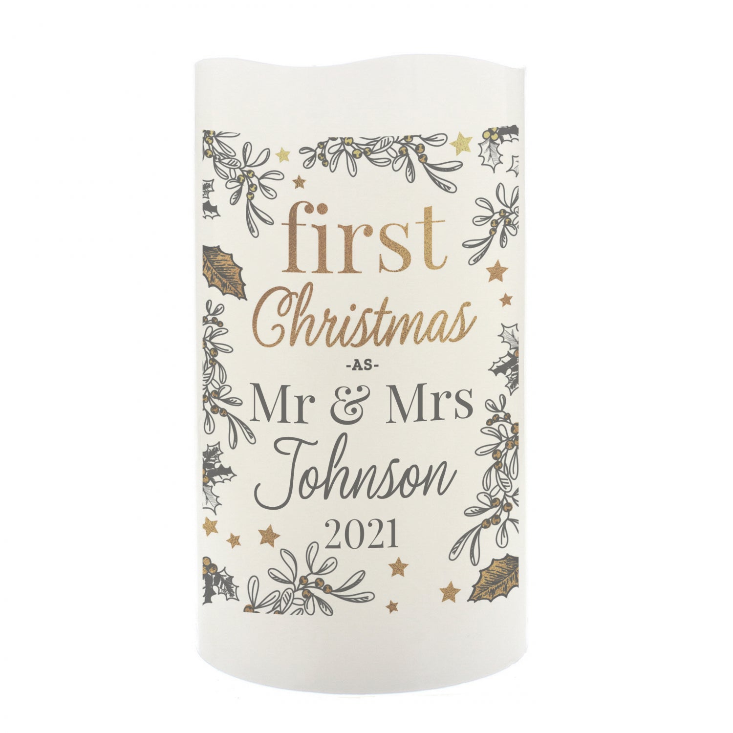 Personalised First Christmas LED Candle - Shop LED Lighting At Gift Moments - 4