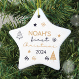 Personalised First Christmas Star Tree Decoration: 2 - Christmas Decorations By Gift Moments