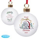 Personalised First Christmas Tiny Tatty Teddy Bauble: 4 - Christmas Baubles