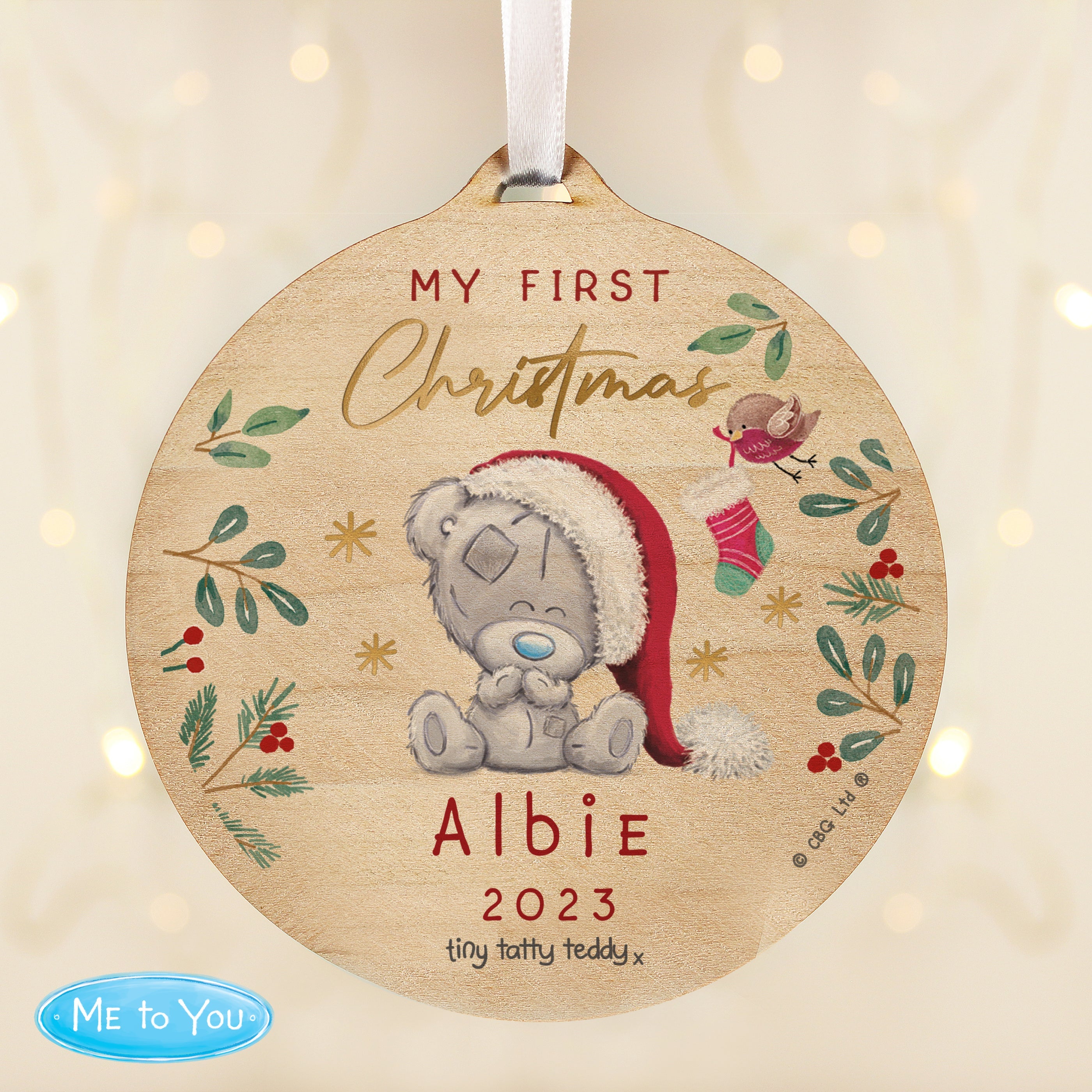 Personalised First Christmas Tiny Tatty Teddy Decoration - Shop Christmas Decorations At Gift Moments - 3