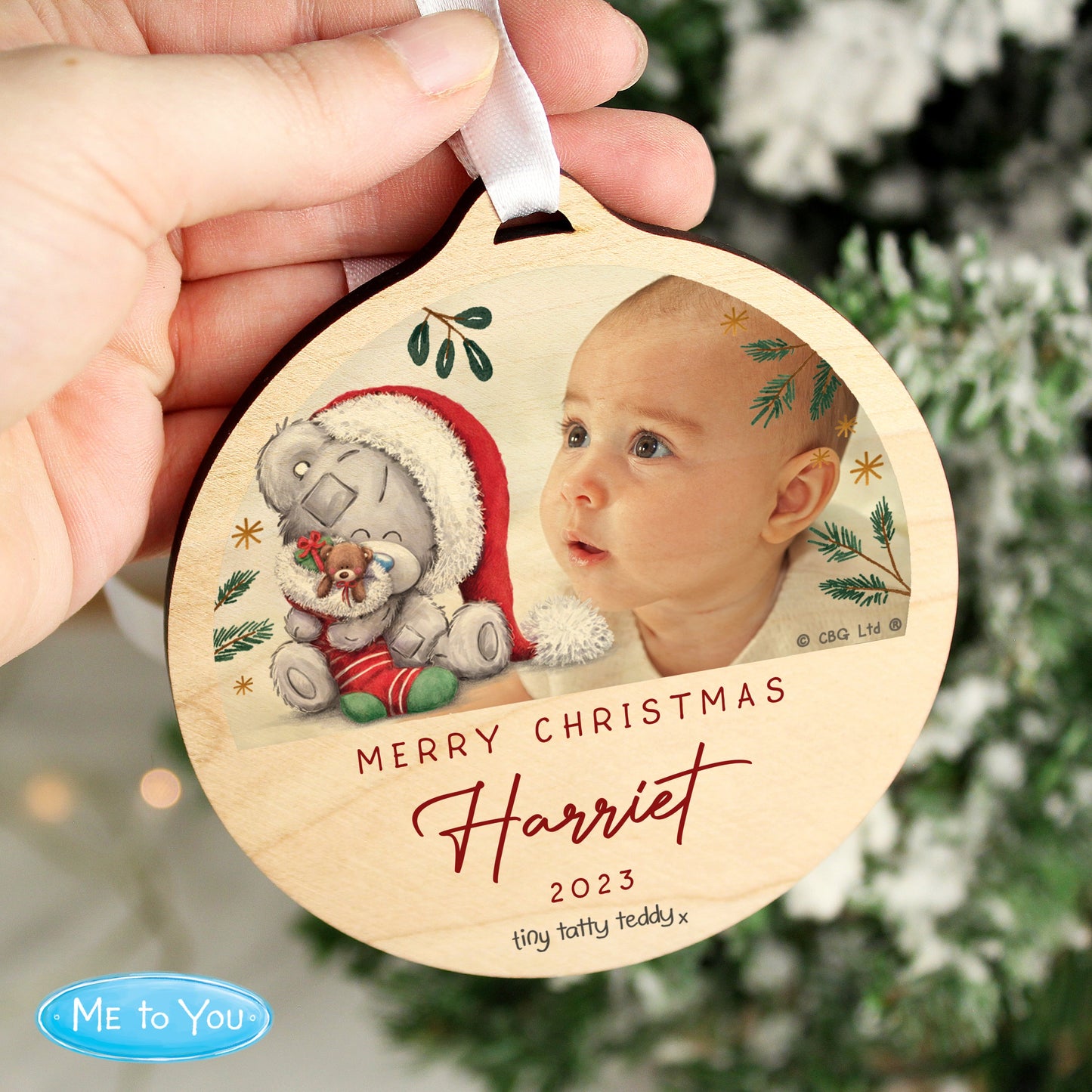 Personalised First Christmas Tiny Tatty Teddy Photo Upload Decoration: 1 - Christmas Decorations
