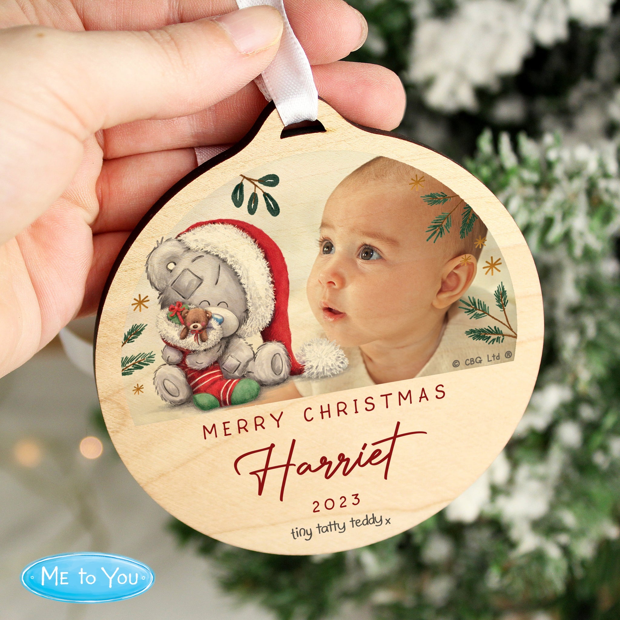 Personalised First Christmas Tiny Tatty Teddy Photo Upload Decoration: 1 - Christmas Decorations
