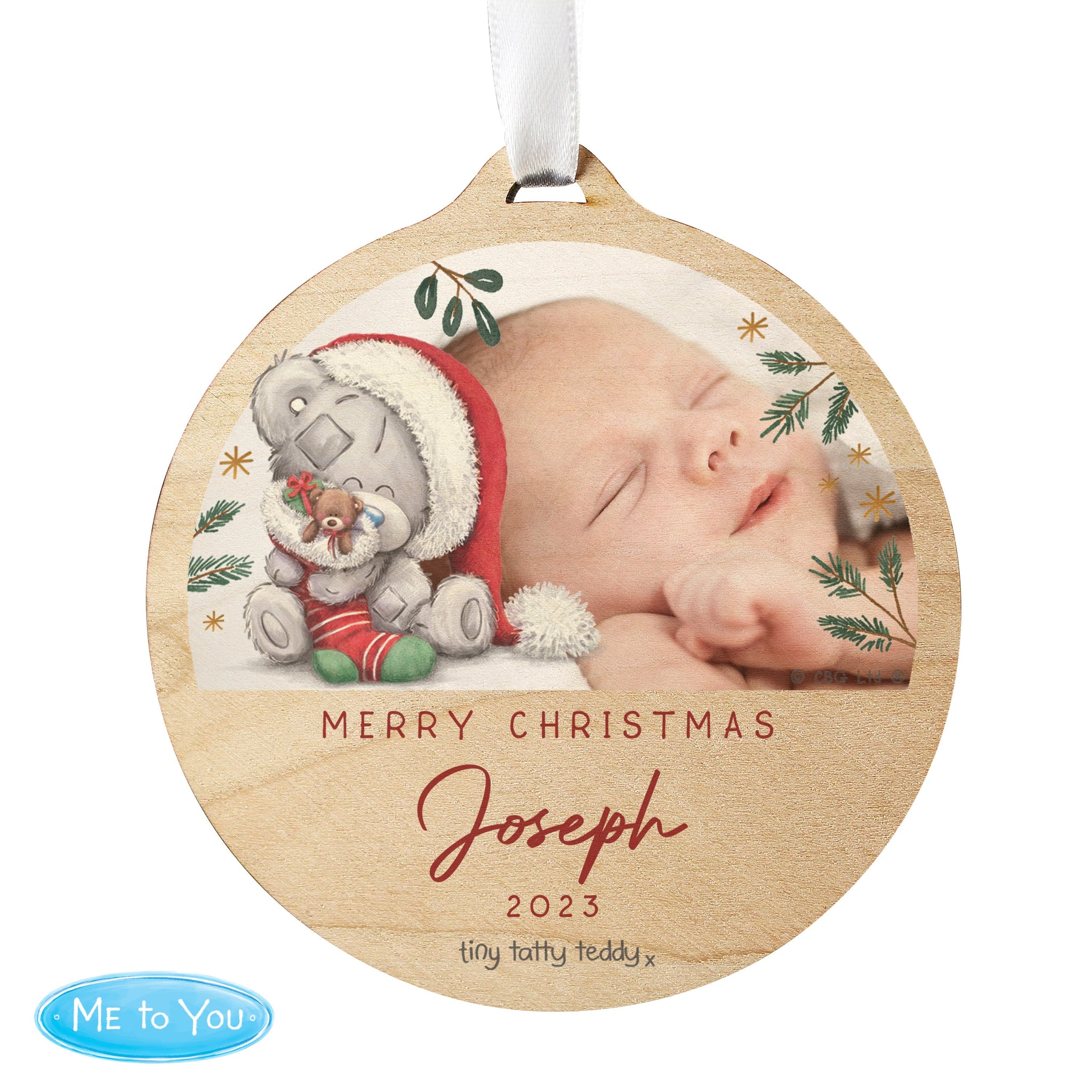 Personalised First Christmas Tiny Tatty Teddy Photo Upload Decoration: 4 - Christmas Decorations