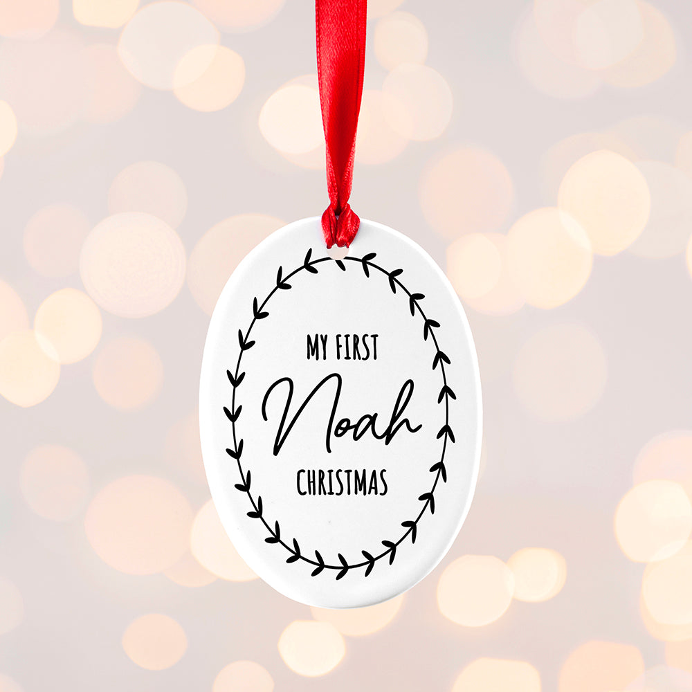 Personalised First Christmas Wreath Decoration: 4 - Christmas Decorations By Gift Moments