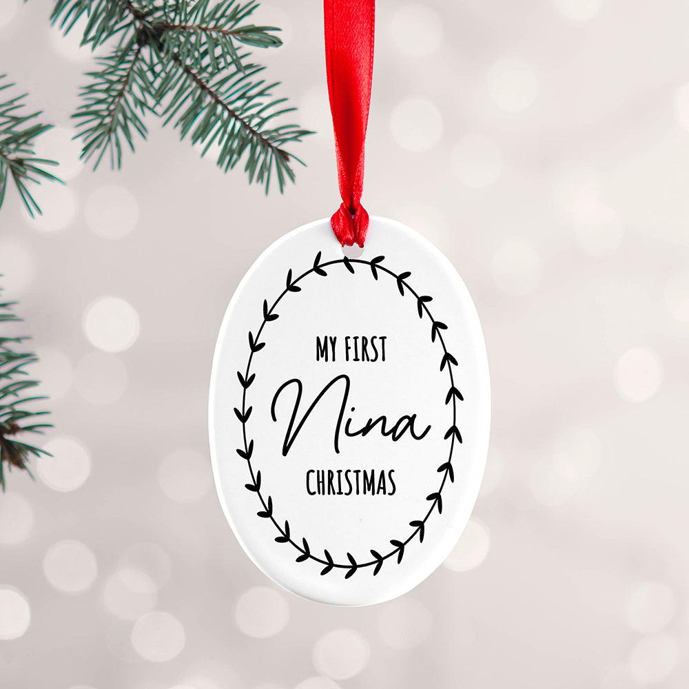 Personalised First Christmas Wreath Decoration: 3 - Christmas Decorations By Gift Moments