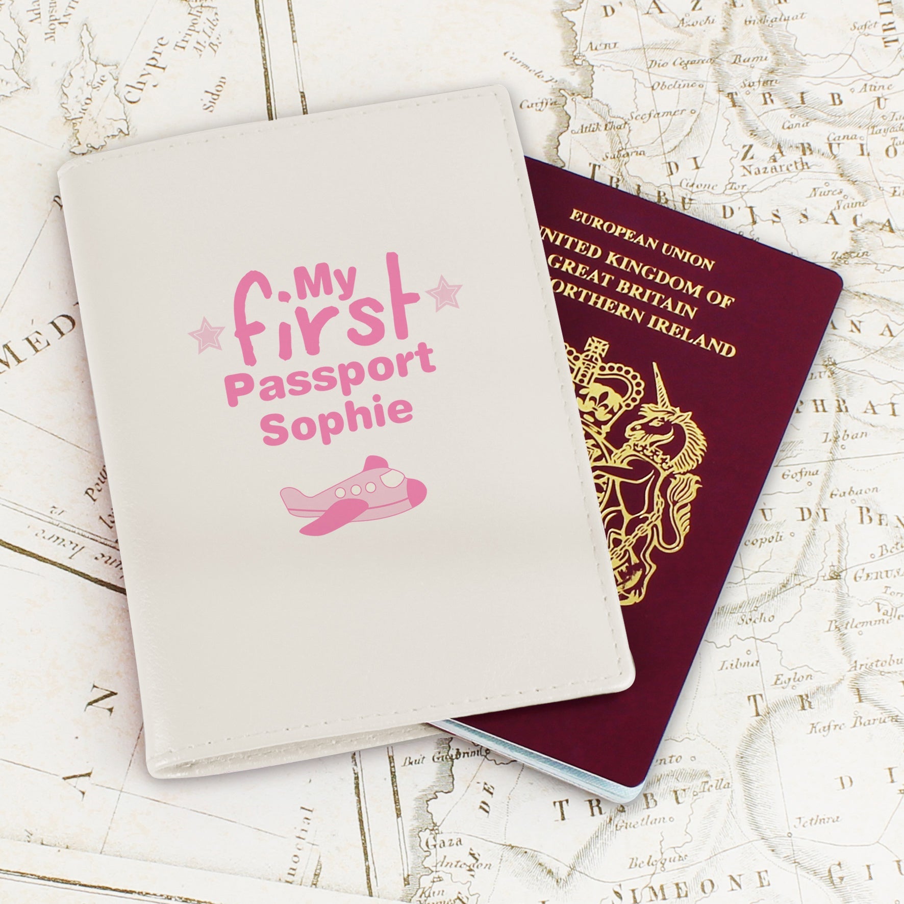 Personalised My First Cream Passport Holder: 1 - Passport Holders By Gift Moments