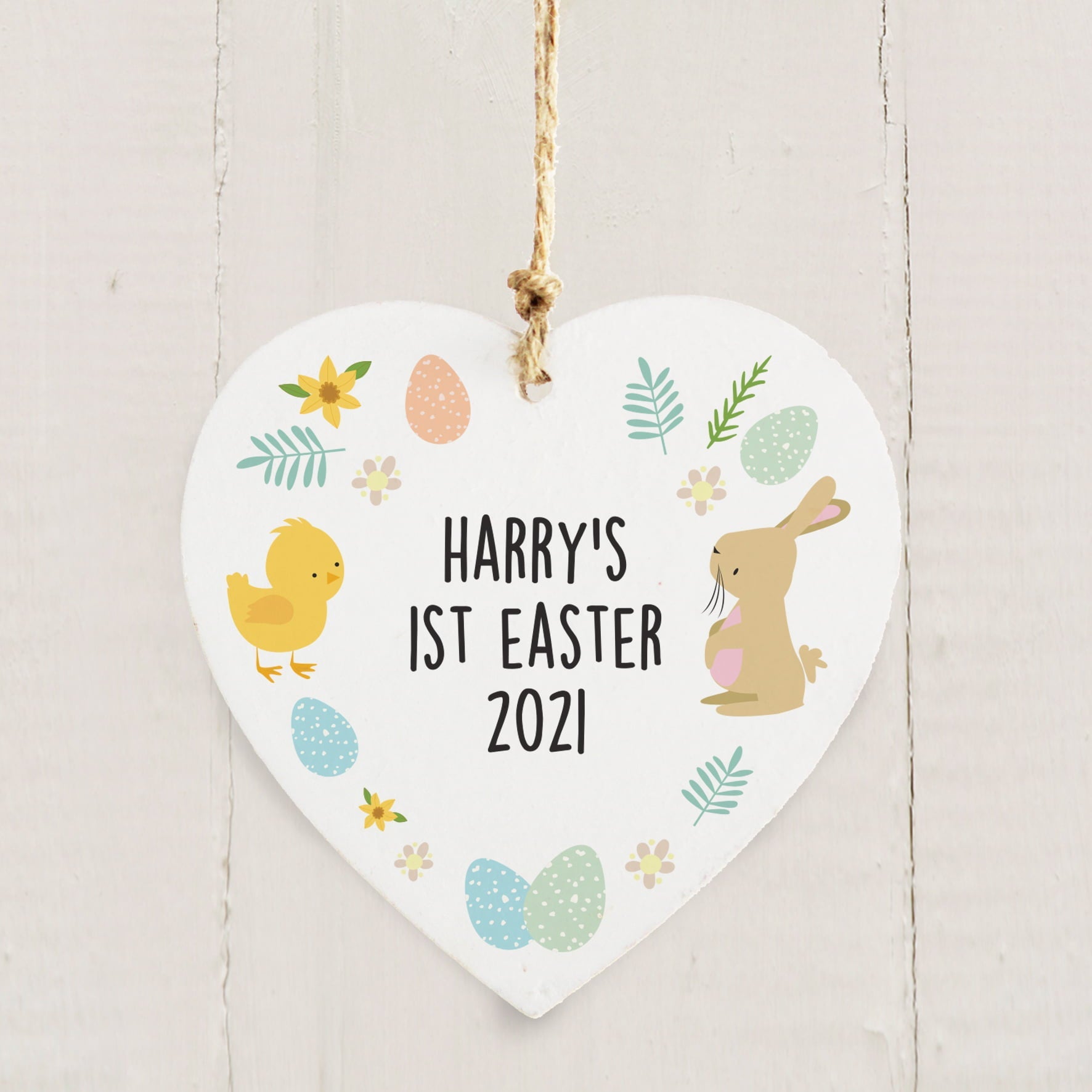 Personalised First Easter Heart Tree Decoration: 3 - Decorations By Gift Moments