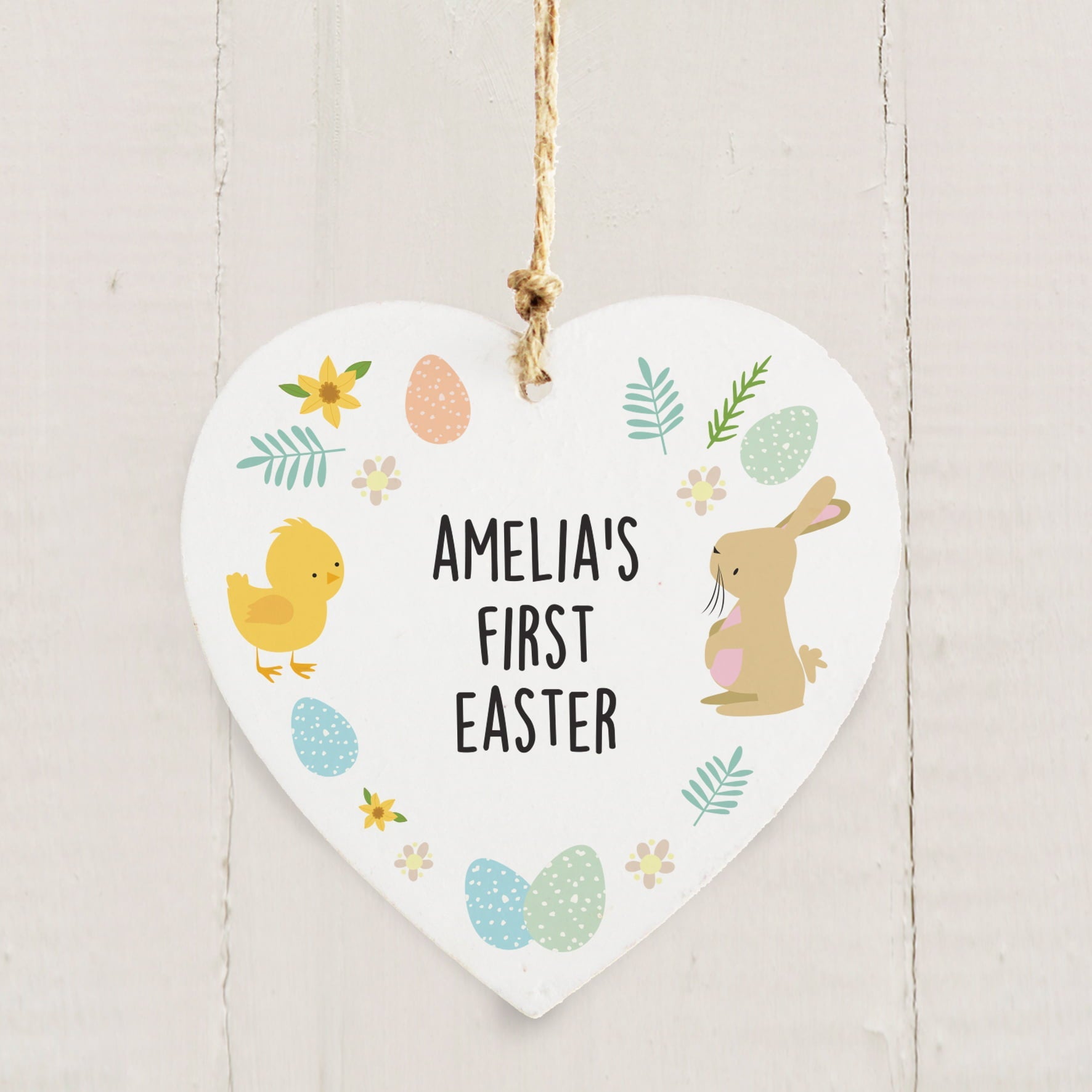 Personalised First Easter Heart Tree Decoration: 1 - Decorations By Gift Moments