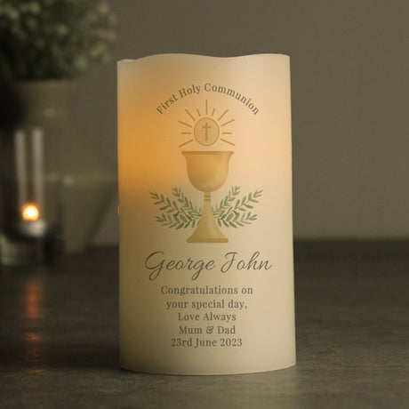 Personalised First Holy Communion LED Candle: 4 - LED Lighting By Gift Moments