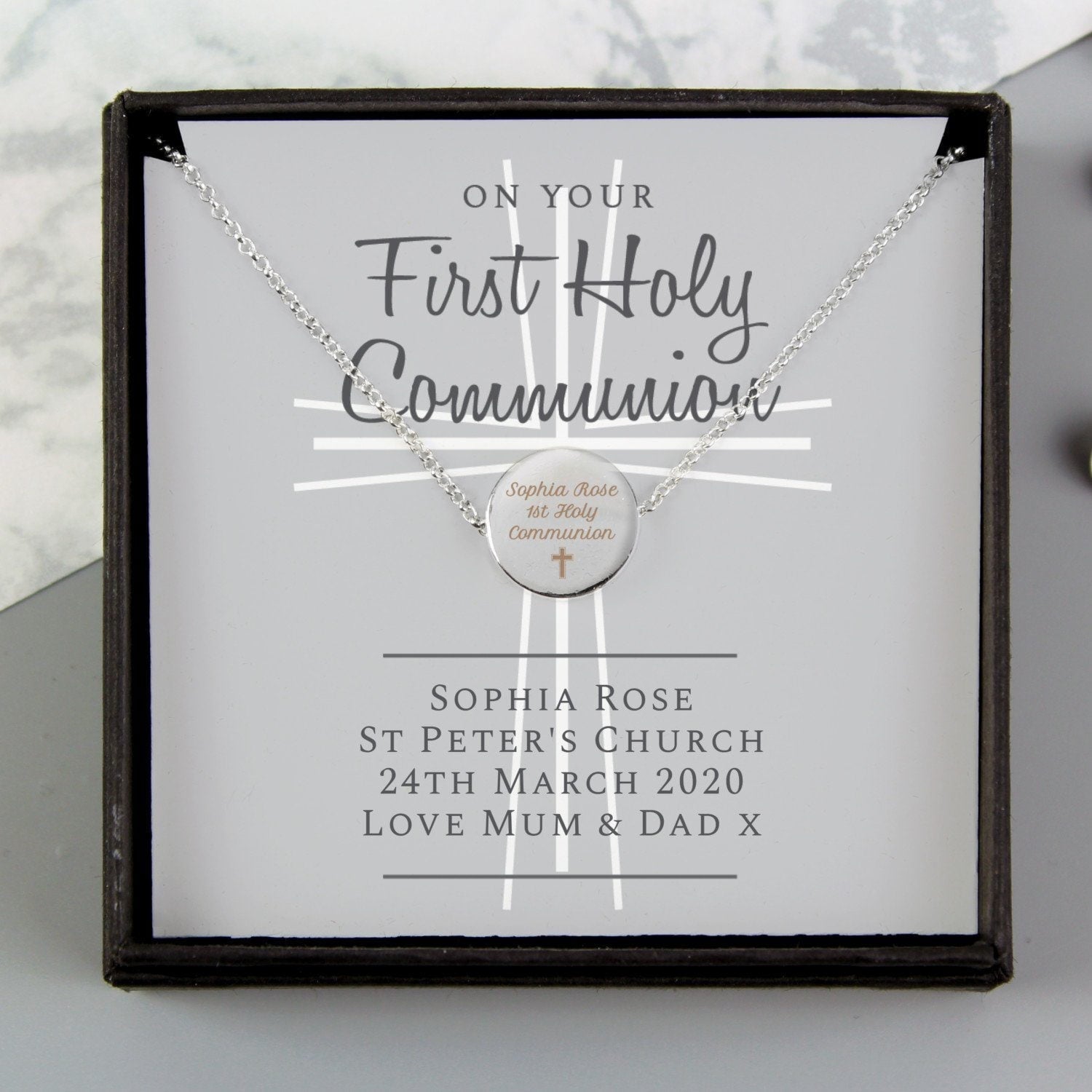 Personalised First Holy Communion Necklace & Box: 2 - Necklaces By Gift Moments