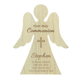 Personalised First Holy Communion Rustic Wooden Angel Decoration: 5 - Ornaments By Gift Moments