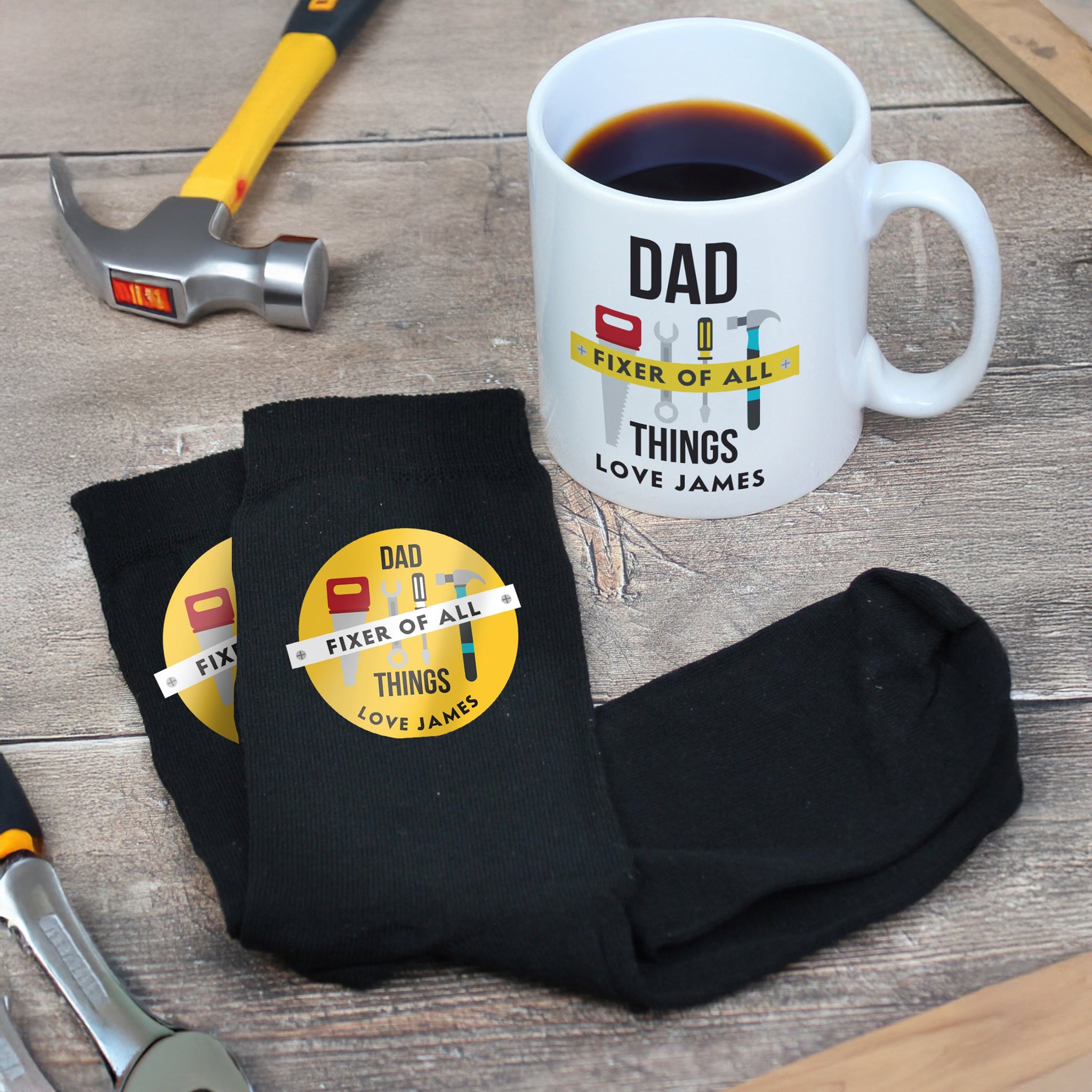 Personalised Fixer of All Things Mug & Socks Set: 1 - Mugs By Gift Moments