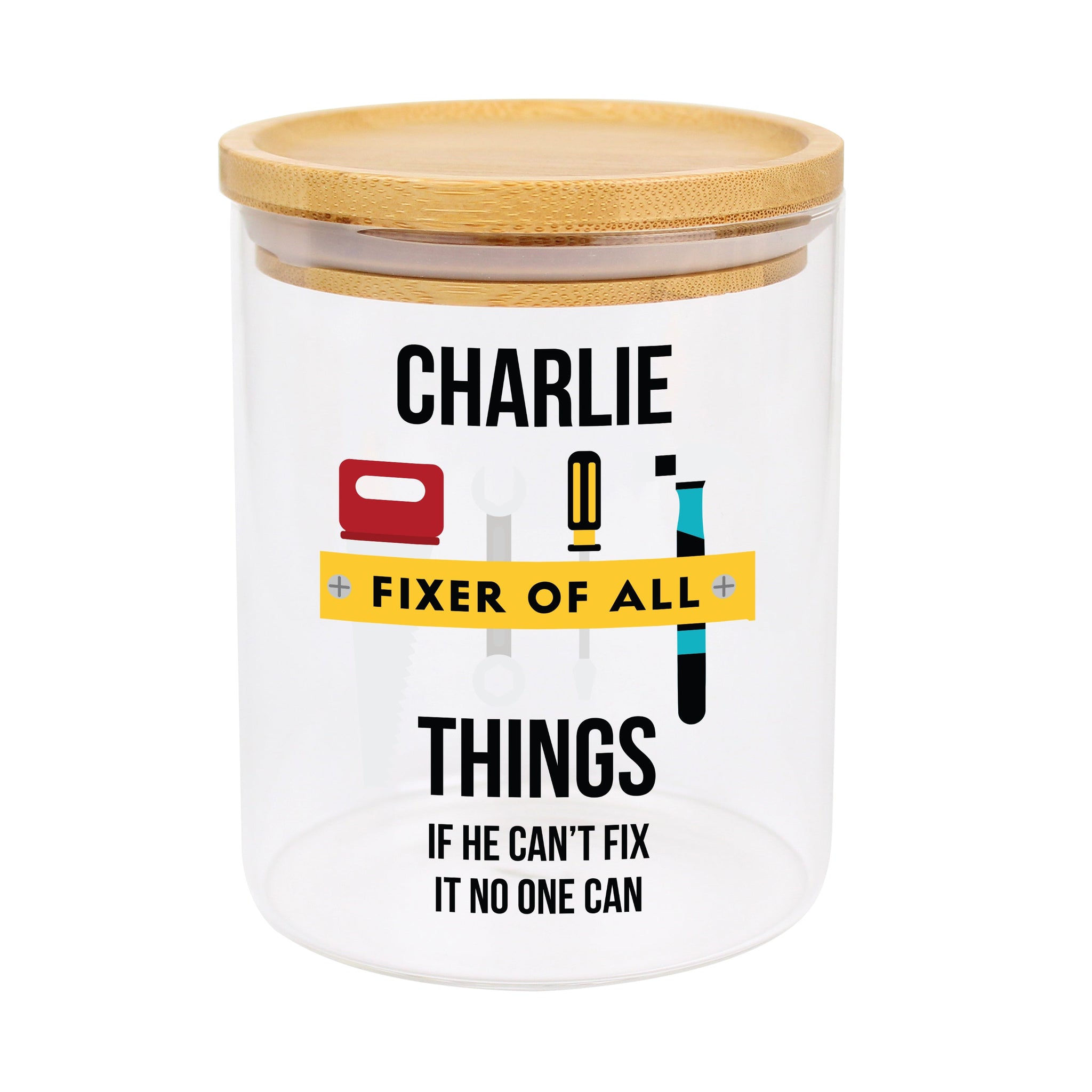Personalised Fixer of All Things Storage Jar: 5 - Storage By Gift Moments