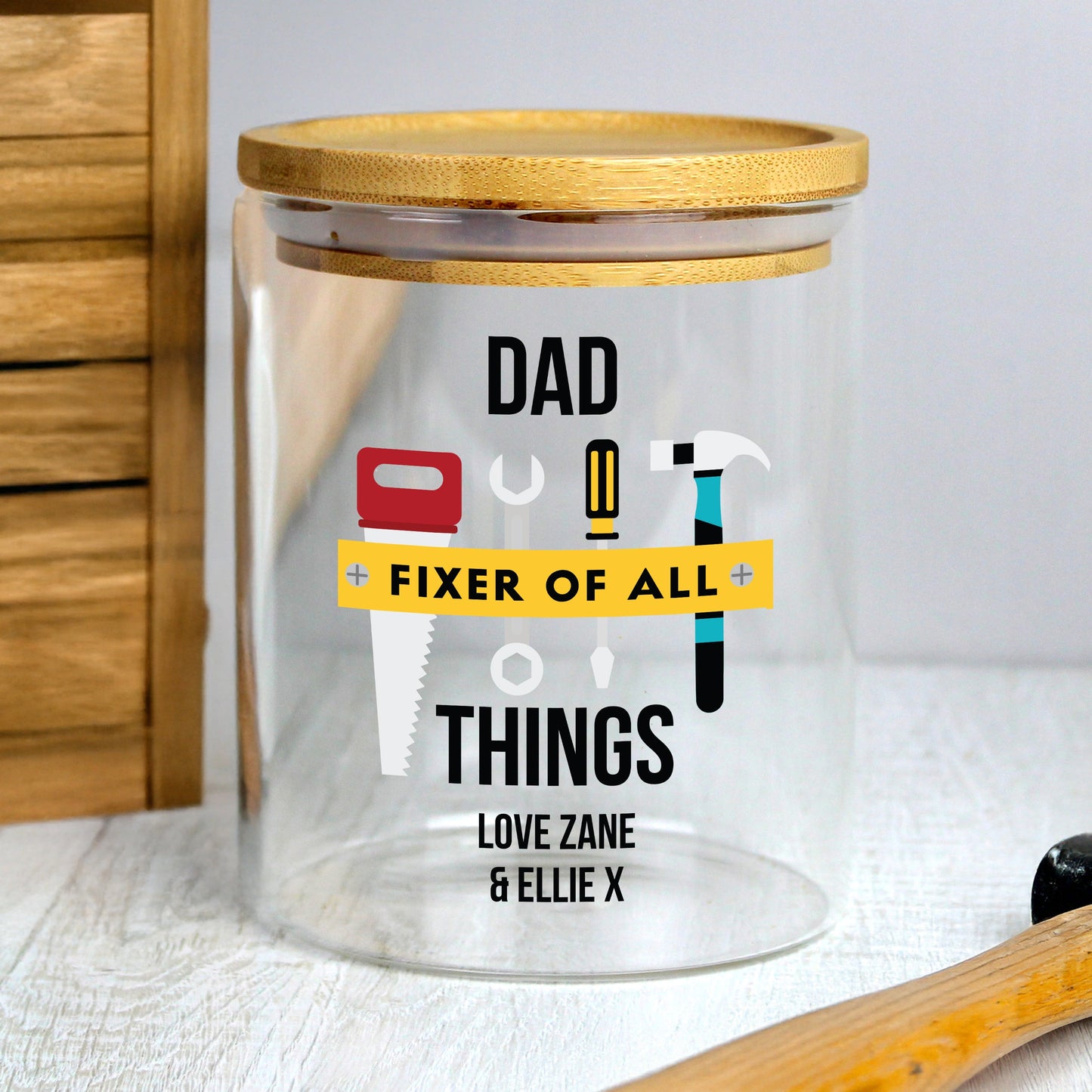 Personalised Fixer of All Things Storage Jar: 3 - Storage By Gift Moments