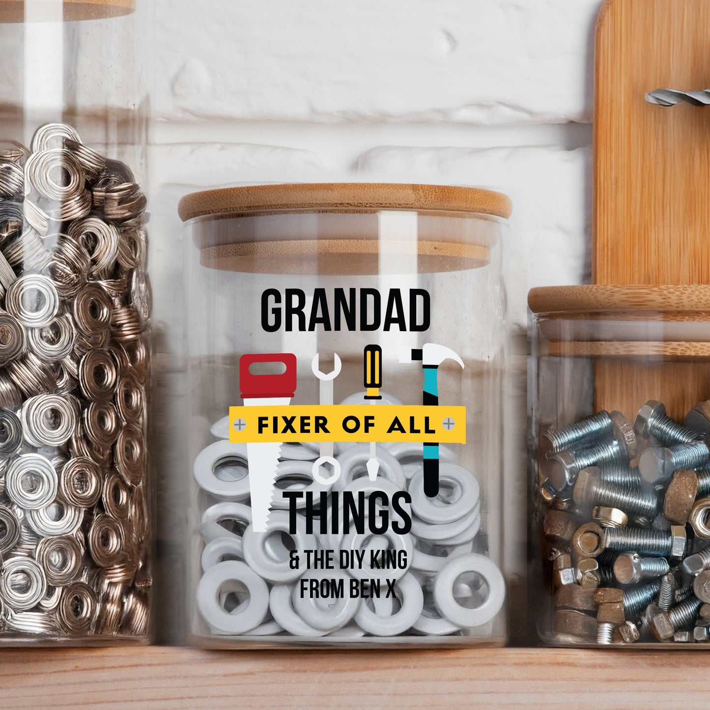Personalised Fixer of All Things Storage Jar: 2 - Storage By Gift Moments