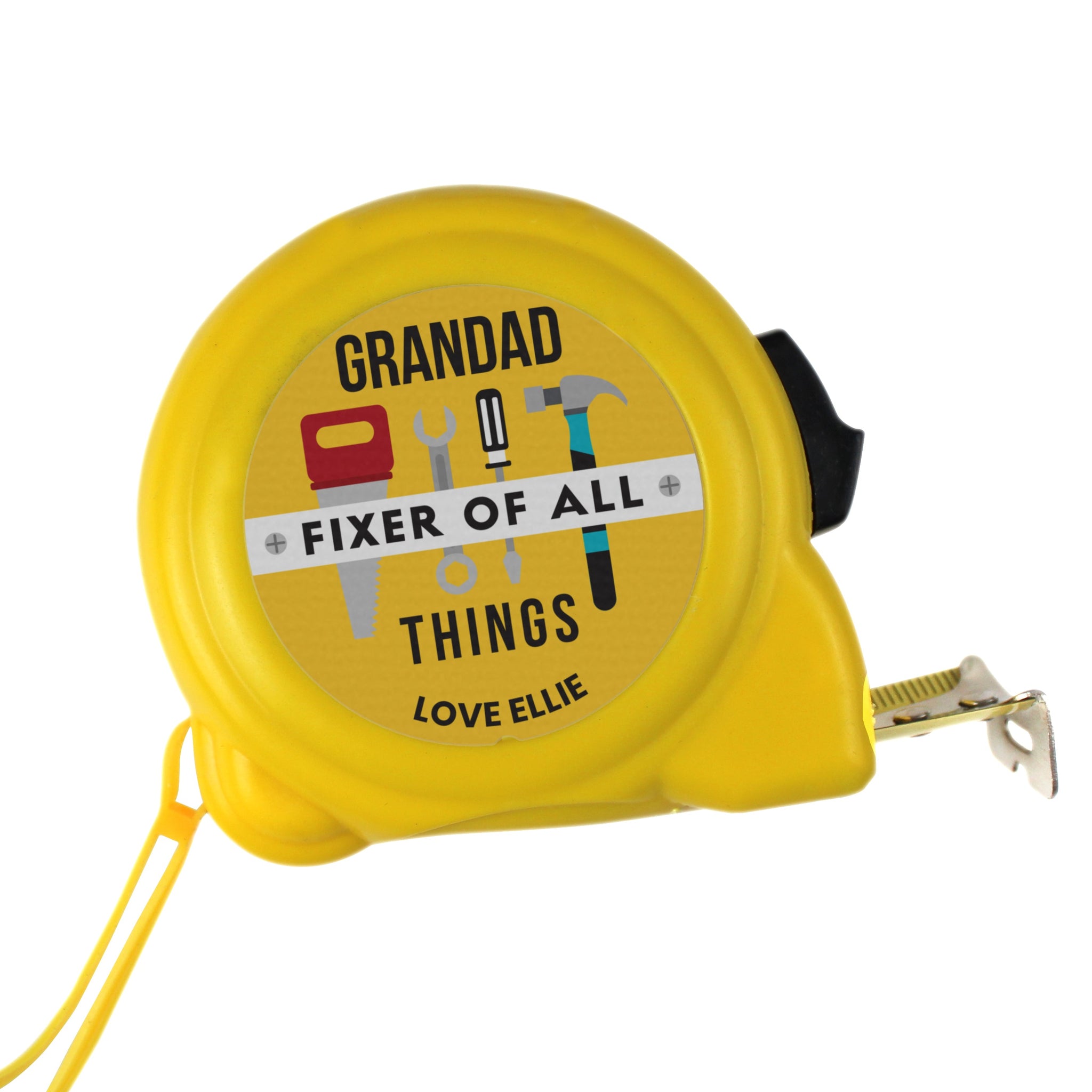 Personalised Fixer of All Things Tape Measure: 5 - Tools & Storage By Gift Moments