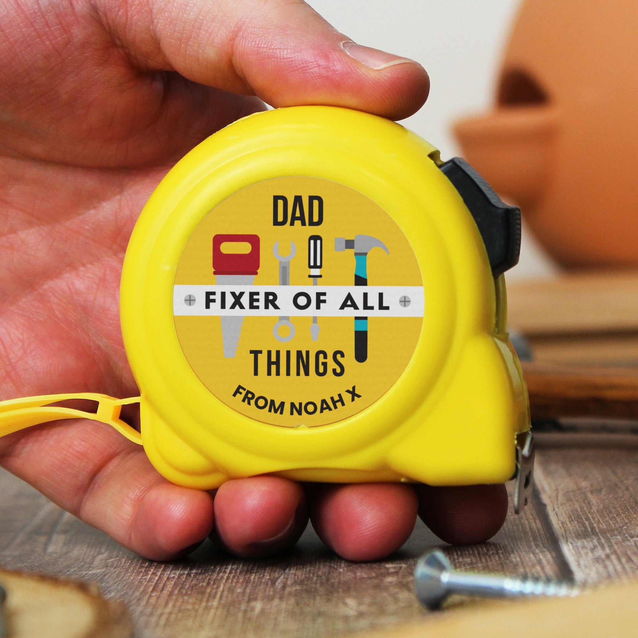 Personalised Fixer of All Things Tape Measure: 1 - Tools & Storage By Gift Moments
