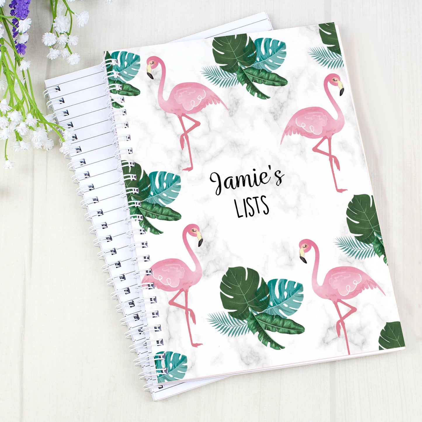 Personalised Flamingo A5 Notebook: 4 - Notebooks By Gift Moments