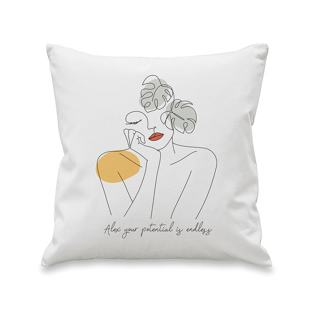 Personalised Fleur Line Art Cushion: 2 - Cushions By Gift Moments