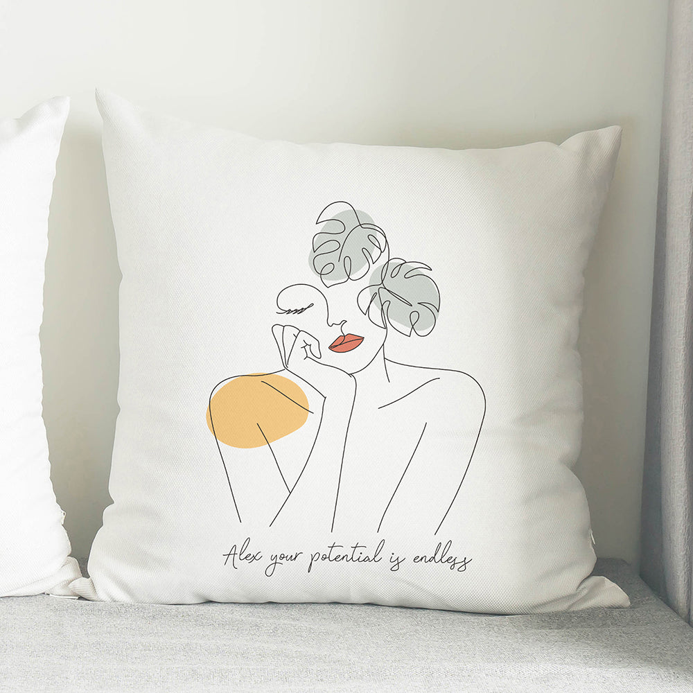 Personalised Fleur Line Art Cushion: 1 - Cushions By Gift Moments