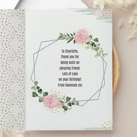 Personalised Floral Abstract Photo Upload Card: 8 - Greeting Cards By Gift Moments