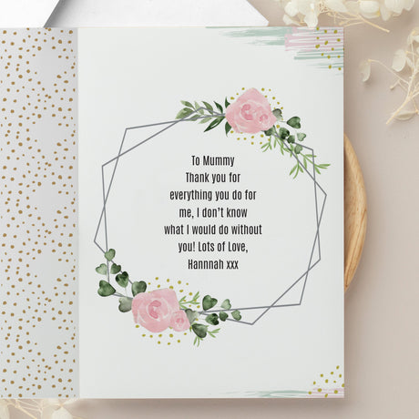 Personalised Floral Abstract Photo Upload Card: 7 - Greeting Cards By Gift Moments