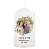Personalised Floral Abstract Photo Upload Pillar Candle: 5 - Candles By Gift Moments