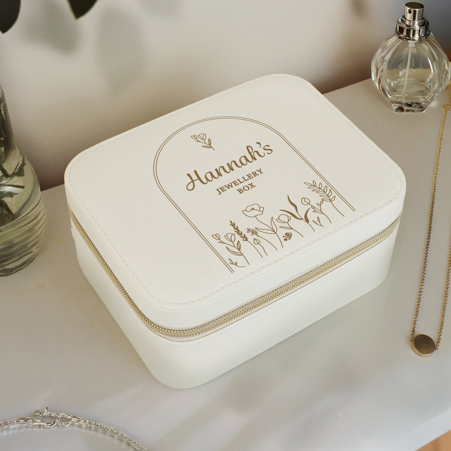 Personalised Floral Arch Travel Jewellery Box: 3 - Jewellery Boxes By Gift Moments