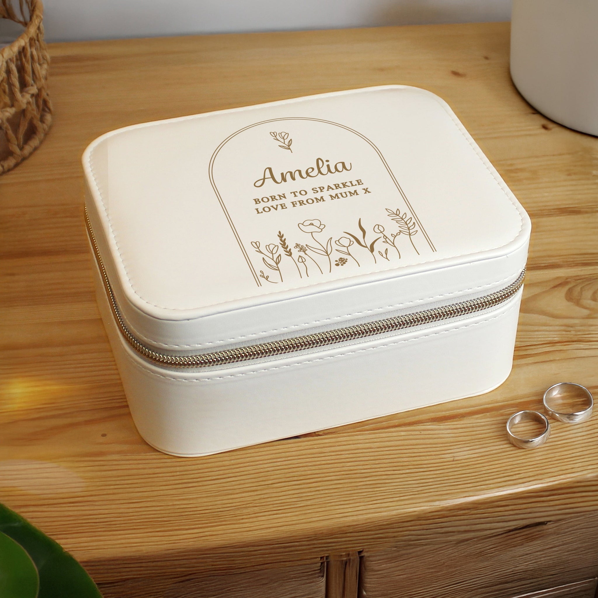 Personalised Floral Arch Travel Jewellery Box: 2 - Jewellery Boxes By Gift Moments
