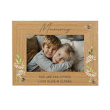 Personalised Floral Bee 6x4 Oak Finish Photo Frame: 5 Photo Frames By Gift Moments