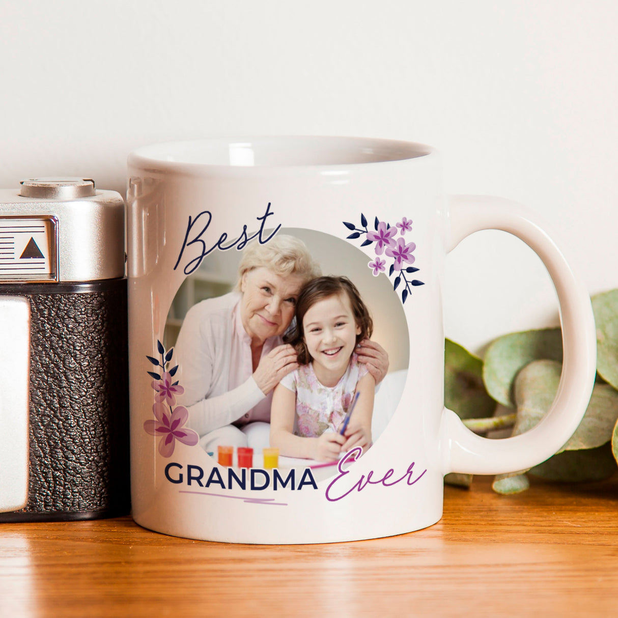 Personalised Floral Best Ever Photo Upload Mug: 1 - Mugs By Gift Moments