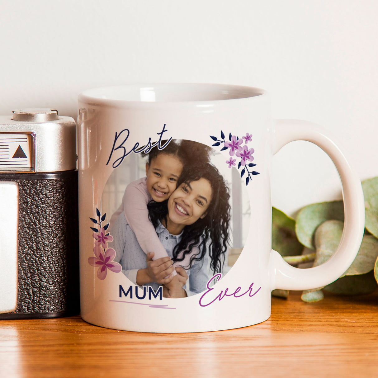Personalised Floral Best Ever Photo Upload Mug: 2 - Mugs By Gift Moments