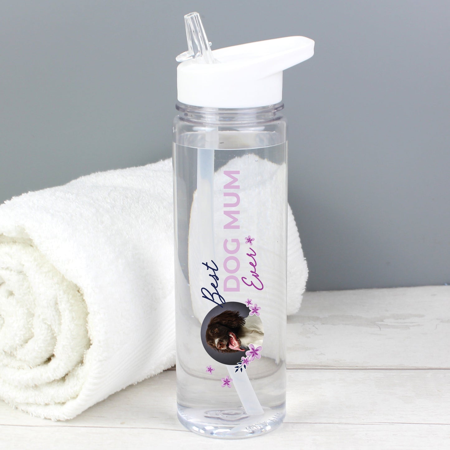 Personalised Floral Best Ever Photo Upload Water Bottle: 3 - Water Bottles By Gift Moments