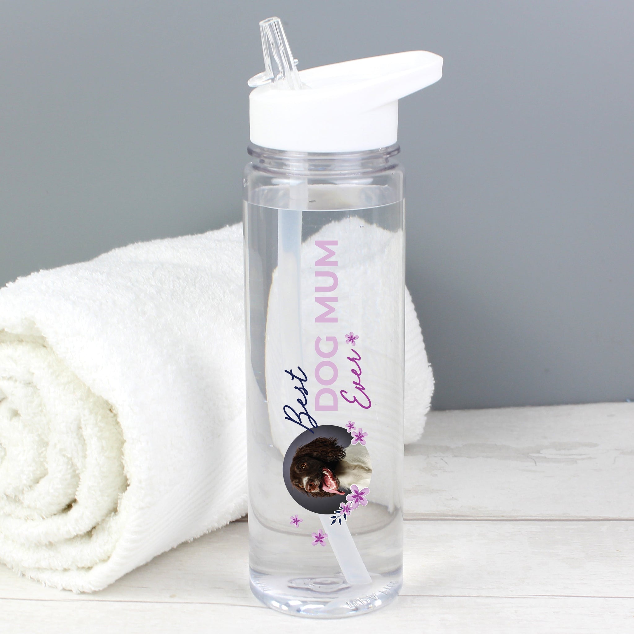 Personalised Floral Best Ever Photo Upload Water Bottle: 3 - Water Bottles By Gift Moments