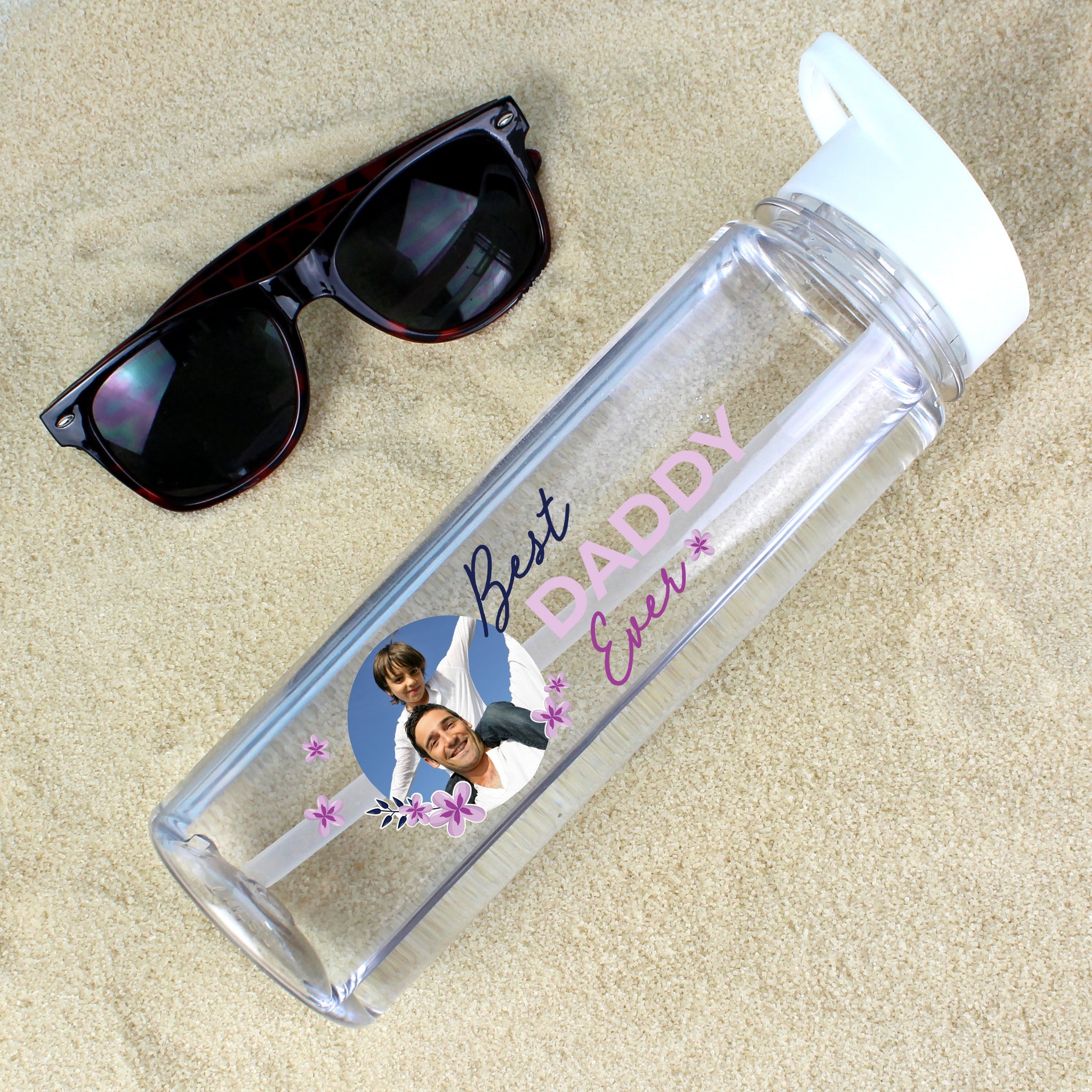 Personalised Floral Best Ever Photo Upload Water Bottle: 4 - Water Bottles By Gift Moments