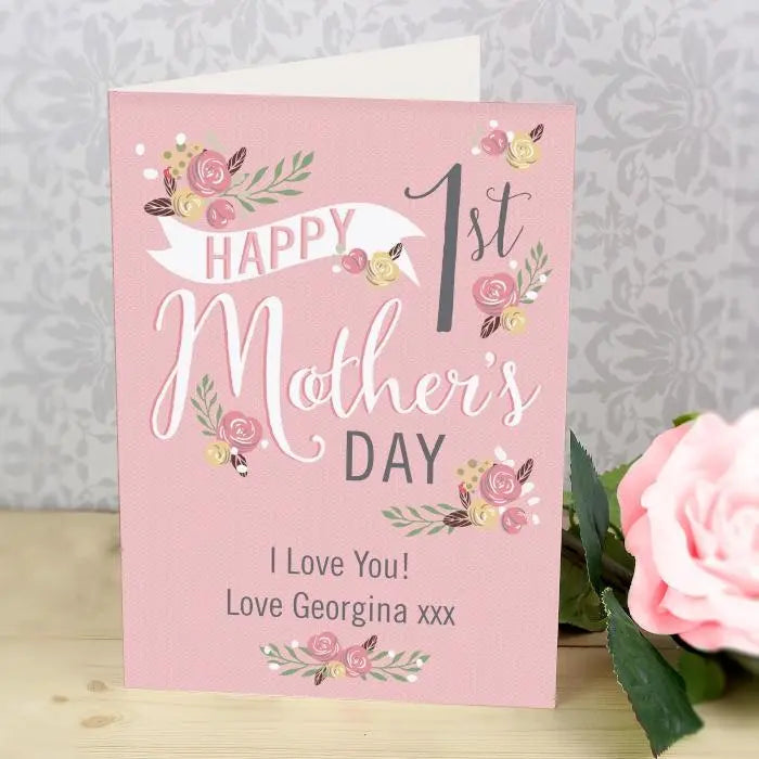 Personalised Floral Bouquet 1st Mother’s Day Card: 4 - Greeting Cards By Gift Moments