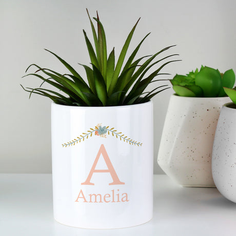 Personalised Floral Bouquet Ceramic Storage Pot: 2 - Storage By Gift Moments