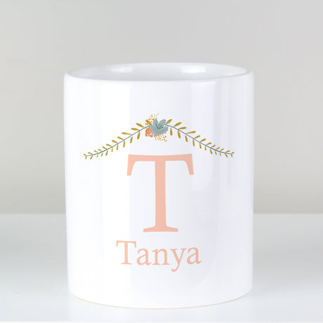 Personalised Floral Bouquet Ceramic Storage Pot: 4 - Storage By Gift Moments