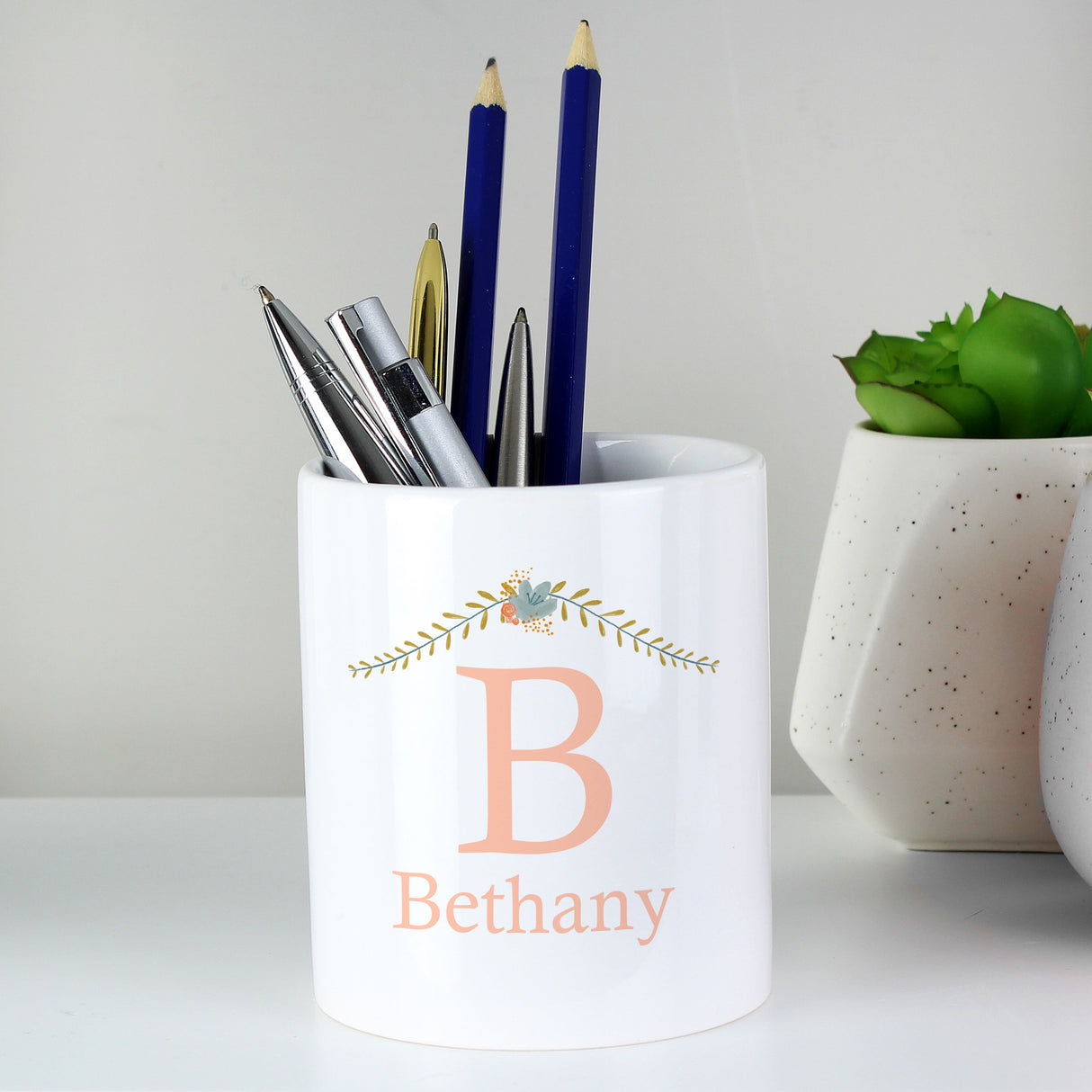 Personalised Floral Bouquet Ceramic Storage Pot: 3 - Storage By Gift Moments